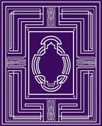 Purple Geometric Frame Design Rug