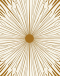 Golden Sunburst Geometric Design Rug