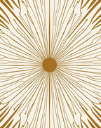 Golden Sunburst Geometric Design Rug