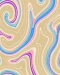 Swirling Pastel Wave Pattern Rug