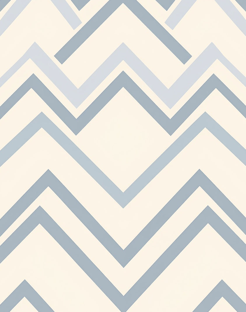 Geometric Chevron Patterned Cool Tones Rug