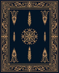 Ornate Gold Feather Mandala Pattern Rug