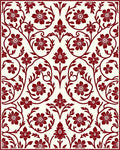 Crimson Floral vine Pattern Rug
