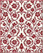 Crimson Floral vine Pattern Rug