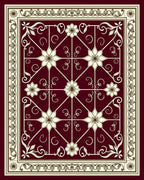 Elegant Floral Screen Inspired Design Rug