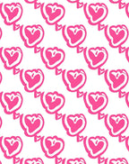 Pink Heart Patterned Whimsical Rug