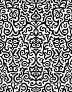 Classic Black White Damask Pattern Rug