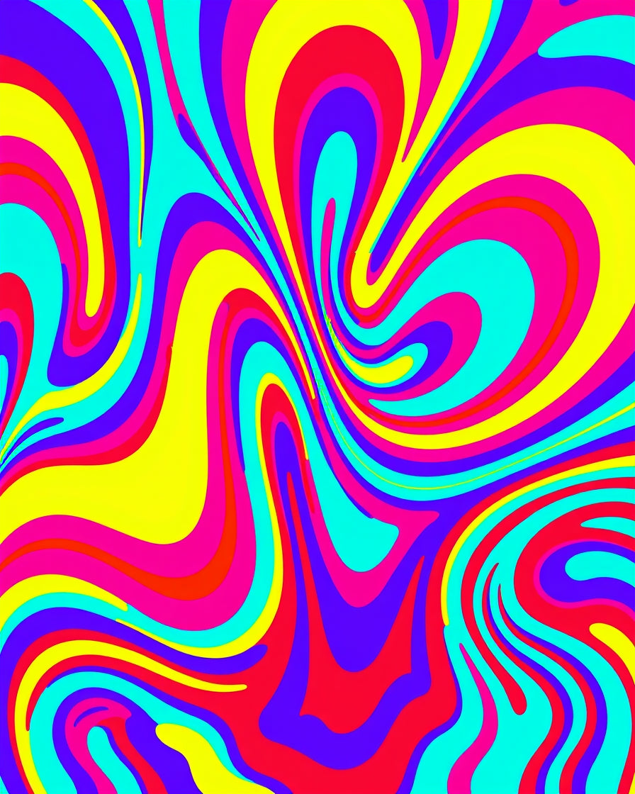 Vibrant Swirl Psychedelic Rug
