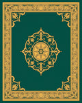 Ornate Gold Medallion Border Design Rug