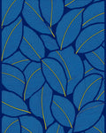 Deep Blue Feather Pattern Design Rug