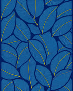 Deep Blue Feather Pattern Design Rug