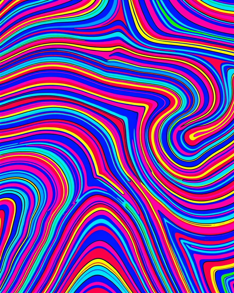Vibrant Swirl Neon Abstract Pattern Rug