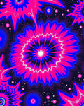 Electric Bloom Psychedelic Pattern Rug