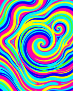 Vibrant Swirling Funky Stripes Rug