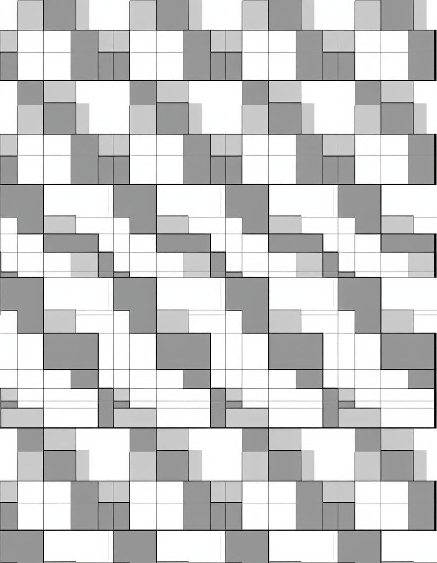 Monochromatic Geometric Square Pattern Rug