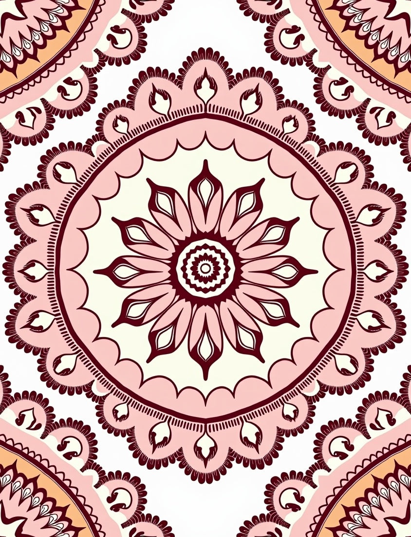 Mandala Flower Patterned Design Rug