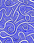 Blue White Swirling Abstract Pattern Rug