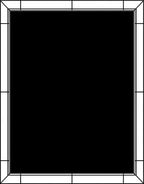Bold Black Rectangle Border Pattern Rug