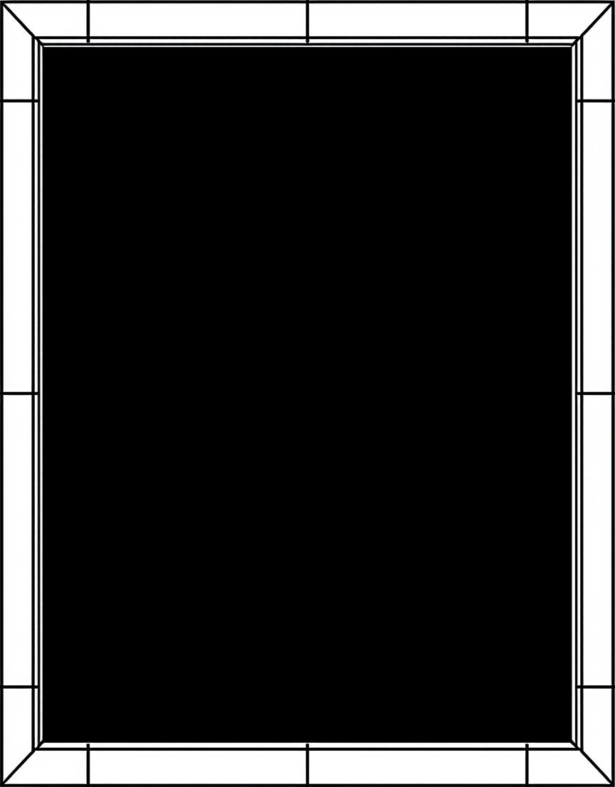 Bold Black Rectangle Border Pattern Rug