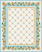 Floral Vine Lattice Pattern Rug