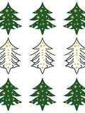 Green Star Christmas Tree Repeat Rug