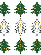 Green Star Christmas Tree Repeat Rug