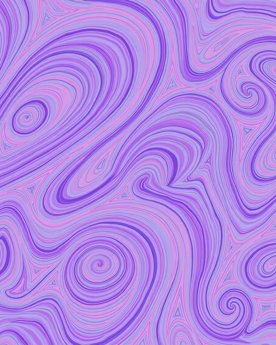 Swirling Lilac And Violet Abstract Lines Rug