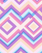 Geometric Pastel Chevron Design Rug
