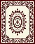 Classic Burgundy Medallion Floral Pattern Rug
