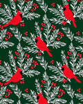 Cardinal Birds Red Berries Pattern Rug