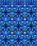 Abstract Blue Yellow Geometric Pattern Rug