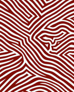 Bold Red White Abstract Lines Rug
