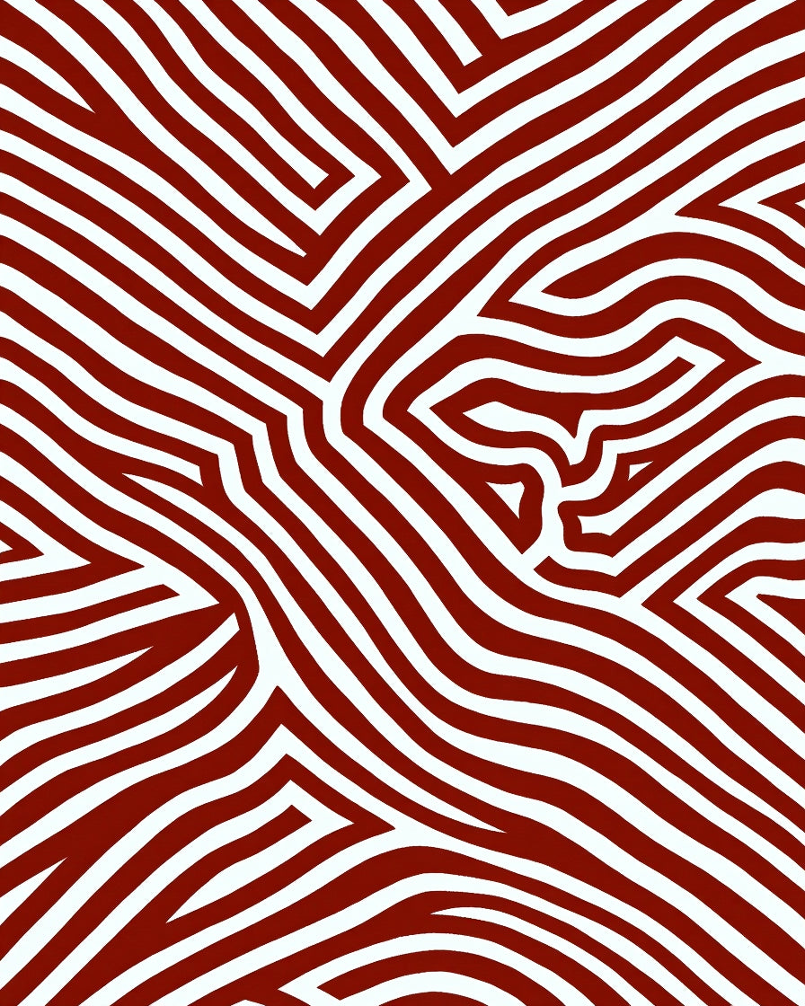 Bold Red White Abstract Lines Rug