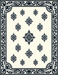 Intricate Dark Floral Motif Pattern Rug