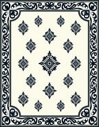 Intricate Dark Floral Motif Pattern Rug