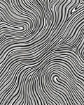 Abstract Black White Wavy Lines Rug