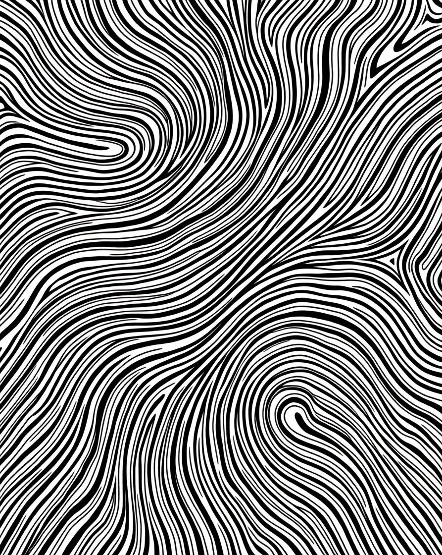 Abstract Black White Wavy Lines Rug