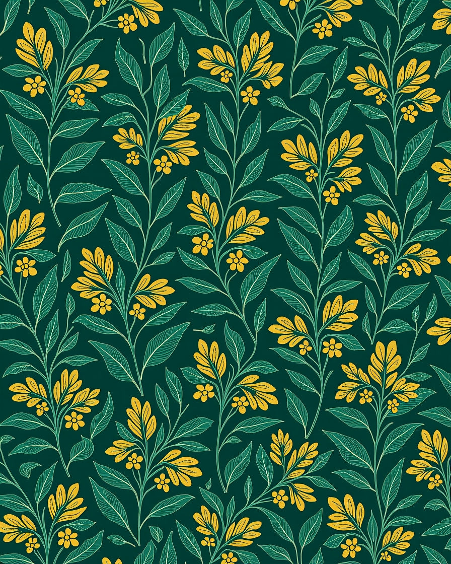 Vintage Botanical Floral Pattern Rug