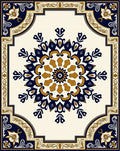 Ornate Medallion Flower Pattern Rug