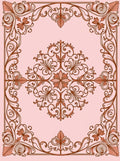 Ornate Flourish Scrollwork Floral Pattern Rug