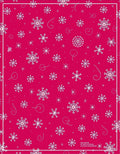 Festive White Snowflake Pink Background Rug