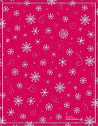 Festive White Snowflake Pink Background Rug