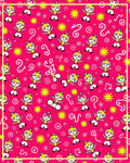 Pink Whimsical Figure Starburst Swirls Rug