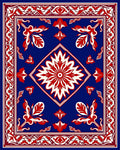 Bold Red White Floral Medallion Rug