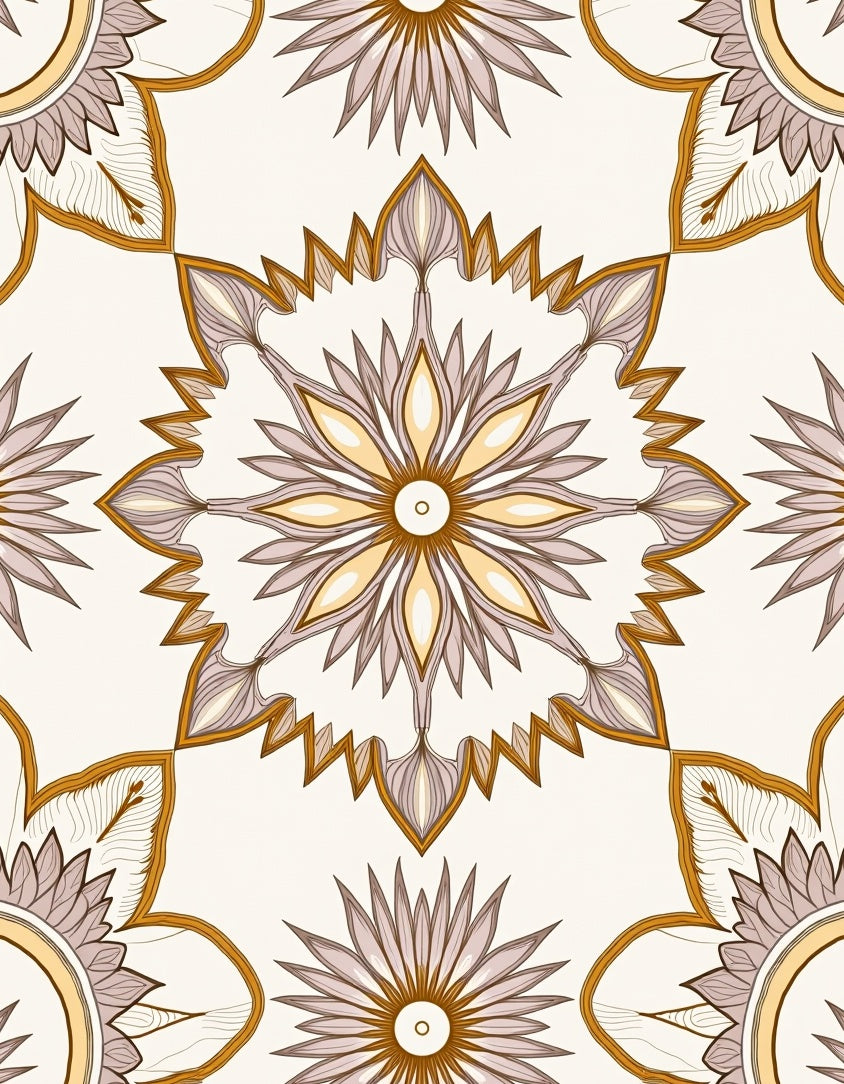 Ornate Floral Inspired Mandala Pattern Rug