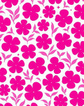 Bold Fuchsia Floral Leaf Pattern Rug