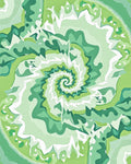 Emerald Green Abstract Spiral Swirl Rug