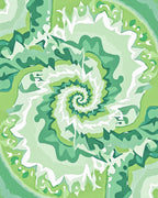 Emerald Green Abstract Spiral Swirl Rug