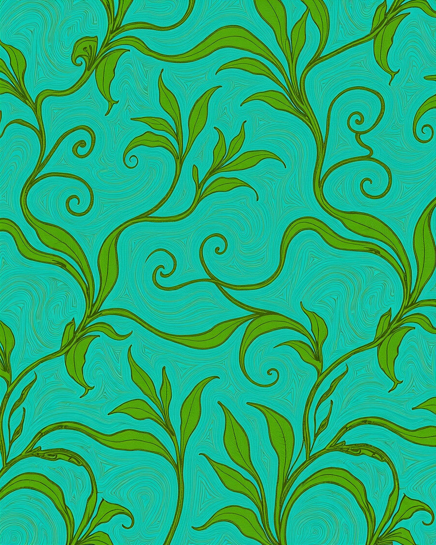 Verdant Swirls Woven Textile Art Rug