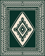 Geometric Folk Art Diamond Pattern Rug
